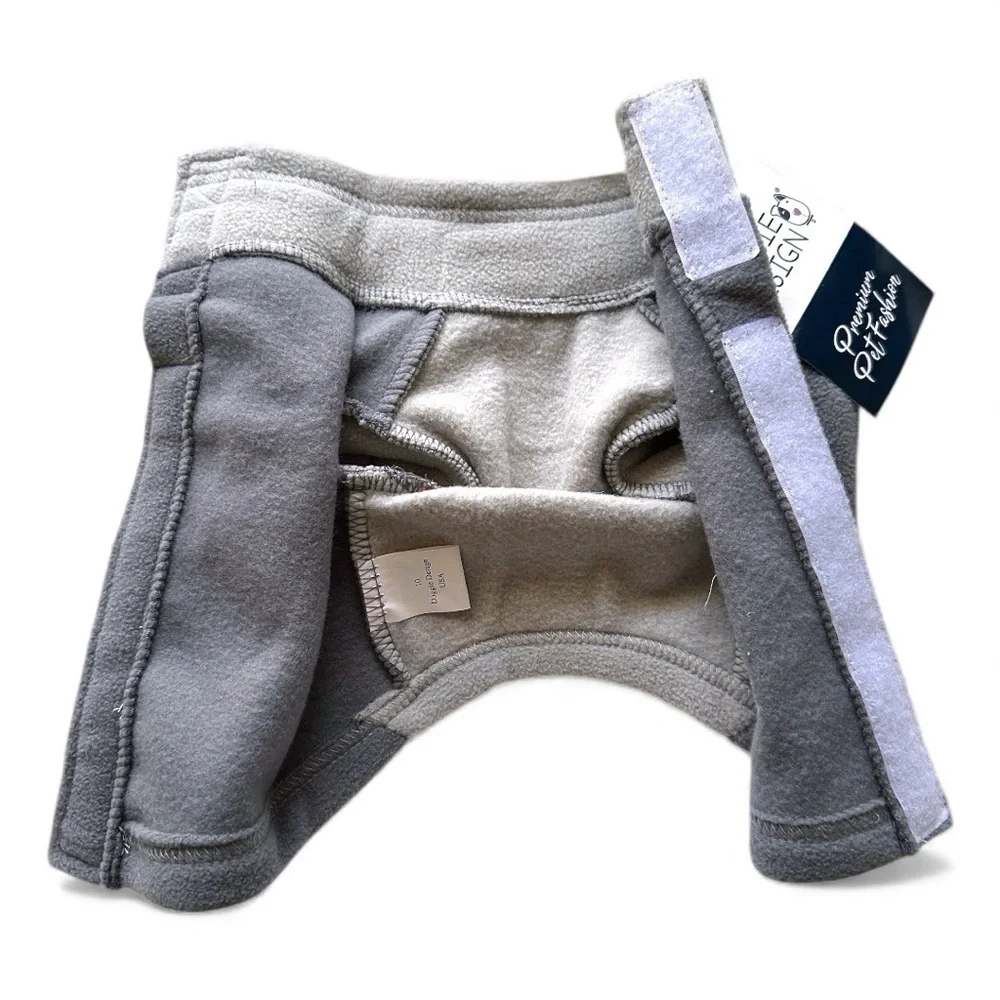 HIGHLAND FLEECE Dog Coat by DOGGIE DESIGN in Two Tone Gray - Fits Small Dogs